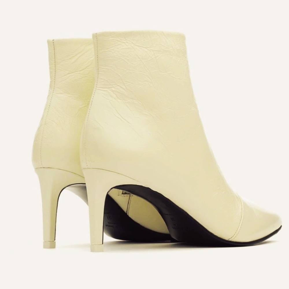 Rag & Bone Women’s Beha Crinkle Cream Leather Pointed-Toe Ankle Boots New $525 - Picture 2 of 15